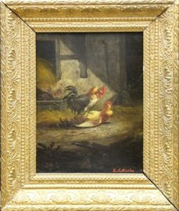 Le Combat De Coqs by Eugene Cottin