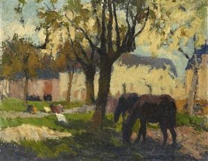 Chevaux Sous Les Pommiers