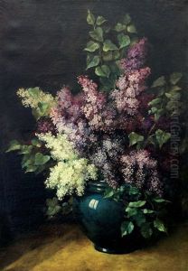 Still Life With Lilacs In A Vase by Emile Gustave Couder