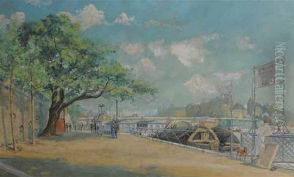 Les Berges Du Quai Du Louvre, Seine - view 1