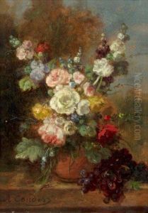 Bouquet De Fleurs Sur Un Entablement by Jean Alexandre Remy Couder