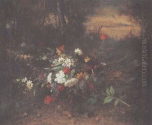 Blumenstrauss Vor Landschaftshintergrund