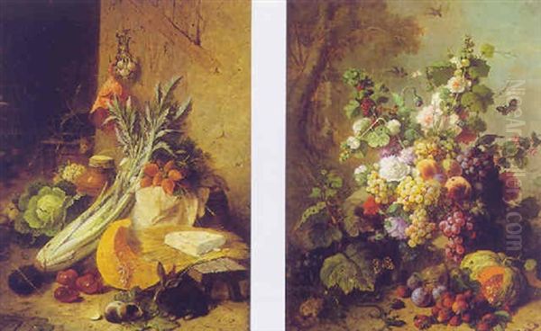 Nature Morte Aux Fleurs Et Fruits - view 1
