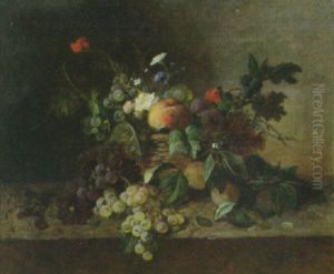 Stilleben Mit Fruchtkorb Und Trauben