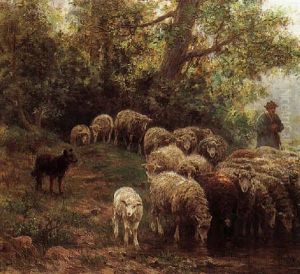 Shepherd With His Flock by Martin Coulaud