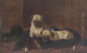 The Seamstresses Pugs by Horatio Henry Couldery