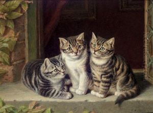 A Trio Of Kittens by Horatio Henry Couldery