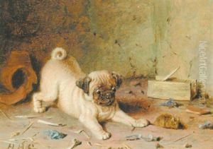 A Pug In An Interior by Horatio Henry Couldery