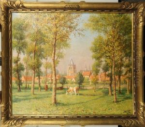Vaches Dans Les Pres by Albert Coullet