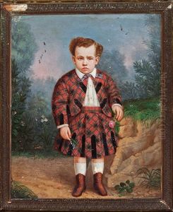 Young Boy In A Scottish Kilt, Possibly A Member Of The Stanton Family by George David Coulon