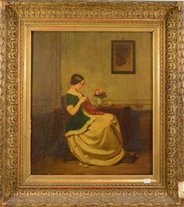 Jeune Femme Tricotant