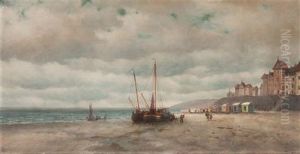 Beach Scene With Boats Beach Scene With Boats