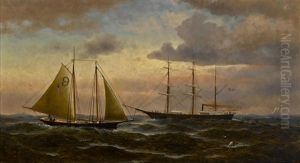 Pilot Boat And Bark by William Coulter