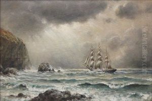 Ship Under Stormy Sky And Waters