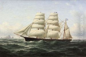 Ship Under Sail Off Seal Rock by William Coulter