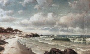 A Coastal Scene With Ships In The Distance by William Coulter