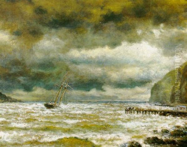 Nearing The Dock In Stormy Seas - view 1