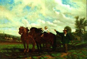 Vater Und Sohn Beim Pflugen by Charles Coumant