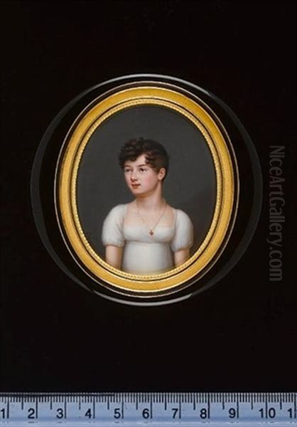Portrait Of Sisters, Wearing White Dresses And Coral Heart Pendants On Pearl Necklaces (pair) - view 1
