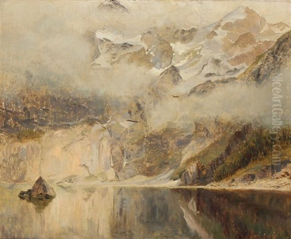 Snowcovered Mountains Reflected In A Fiord - view 1