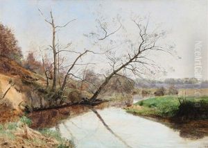 Ved Et Aalob En Tidlig Formiddag by Janus Andreas Bartholin La Cour