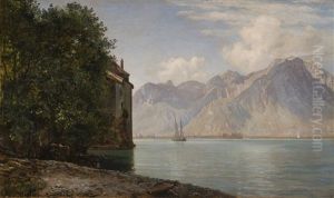 Chateau De Chillon, Lake Geneva by Janus Andreas Bartholin La Cour