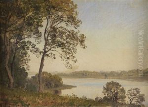 Danische Landschaft Mit Blick Uber Einen Fjord by Janus Andreas Bartholin La Cour