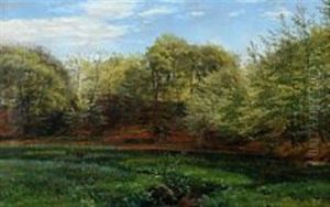 Spring Scenery By A Forest Lake by Janus Andreas Bartholin La Cour