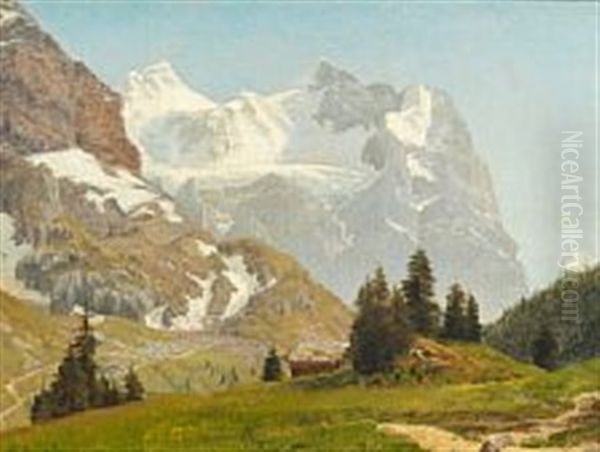 Montain Landscape With Snowy Peaks - view 1