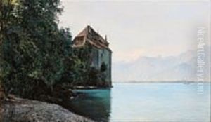 Chillon Castle By Lake Geneva, Switzerland by Janus Andreas Bartholin La Cour