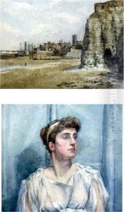 Lady In White, And Beach Scene Lady In White, And Beach Scene