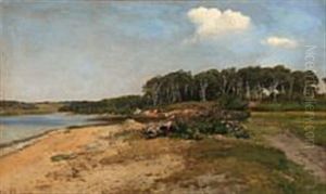 Fiord Scene From Denmark by Janus Andreas Bartholin La Cour
