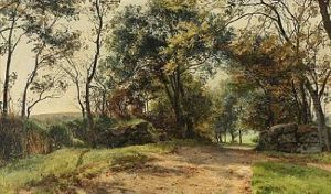 Vej I Moesgaard Skov by Janus Andreas Bartholin La Cour