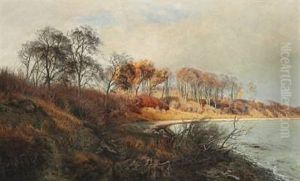 Ved Stranden Formiddag I Maj. At The Beach In The Morning A Day In May. At Moesgaard Beach by Janus Andreas Bartholin La Cour