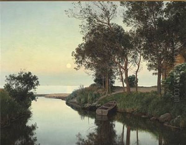 Sommeraften Ved Aaens Udlob I Havet - view 1