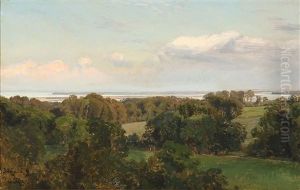 Summer View From Baekkeskov, Denmark by Janus Andreas Bartholin La Cour