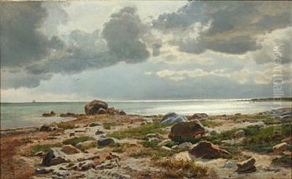 Coastal Scene With Big Rocks On The Beach At Vosnaes, Kalo Vig (study) - view 1