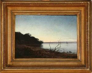 Evening Atmosphere Near The Sea, Presumably Near Arhus by Janus Andreas Bartholin La Cour