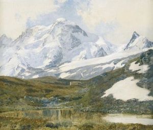 Schwarzsee Mit Kapelle Und Breithorn Oberhalb Von Zermatt