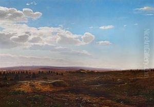 Tidlig Sommermorgen Ud Over En Eng by Janus Andreas Bartholin La Cour