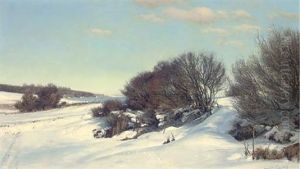 Winter Near The Lake by Janus Andreas Bartholin La Cour