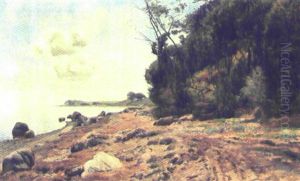 Kystparti Fra Moesgard Strand by Janus Andreas Bartholin La Cour