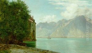 Parti Fra Slottet Chillon Mod Lac Leman