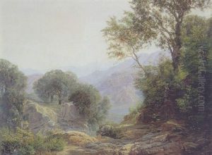 Bjerglandskab Fra Norditalien by Janus Andreas Bartholin La Cour