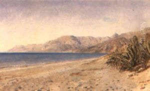 Kystparti, I Forgrunden Agaver, Bordighera by Janus Andreas Bartholin La Cour
