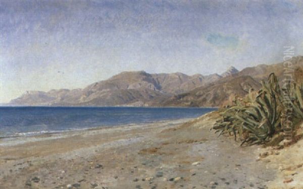 Kystparti, I Forgrunden Agaver, Bordighera - view 1