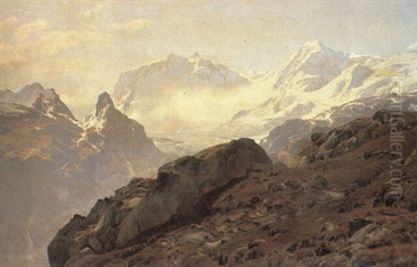 Monte Rosa, Morgen I H+jalperne - view 1