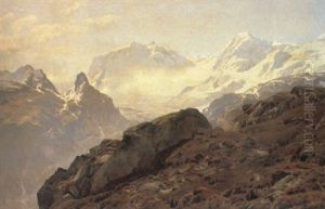 Monte Rosa, Morgen I H+jalperne by Janus Andreas Bartholin La Cour