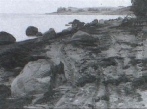 Kystparti Med Klippestykker by Janus Andreas Bartholin La Cour
