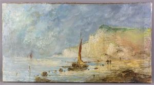 Le Retour De Peche Aux Alentours De Dieppe by Maurice Francois Auguste Courant